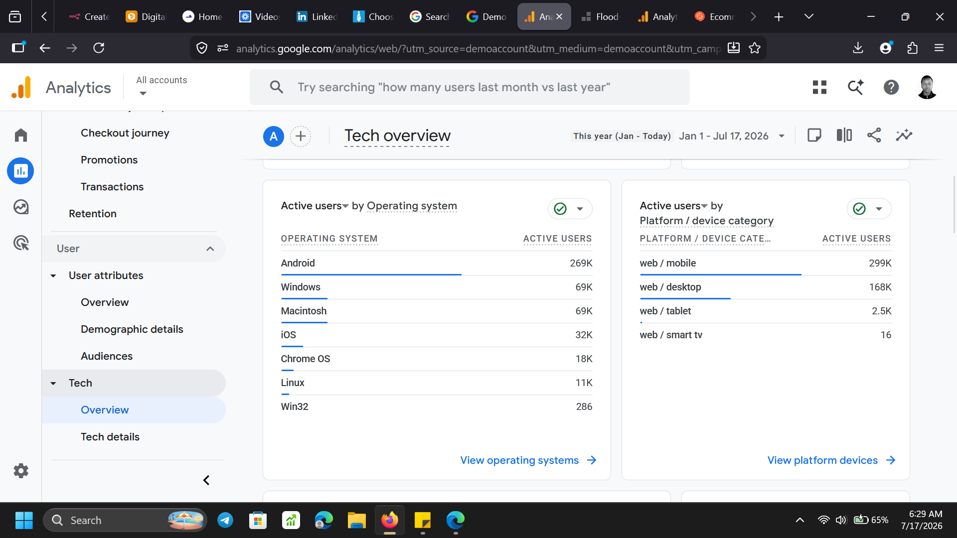 GTM container — tags overview