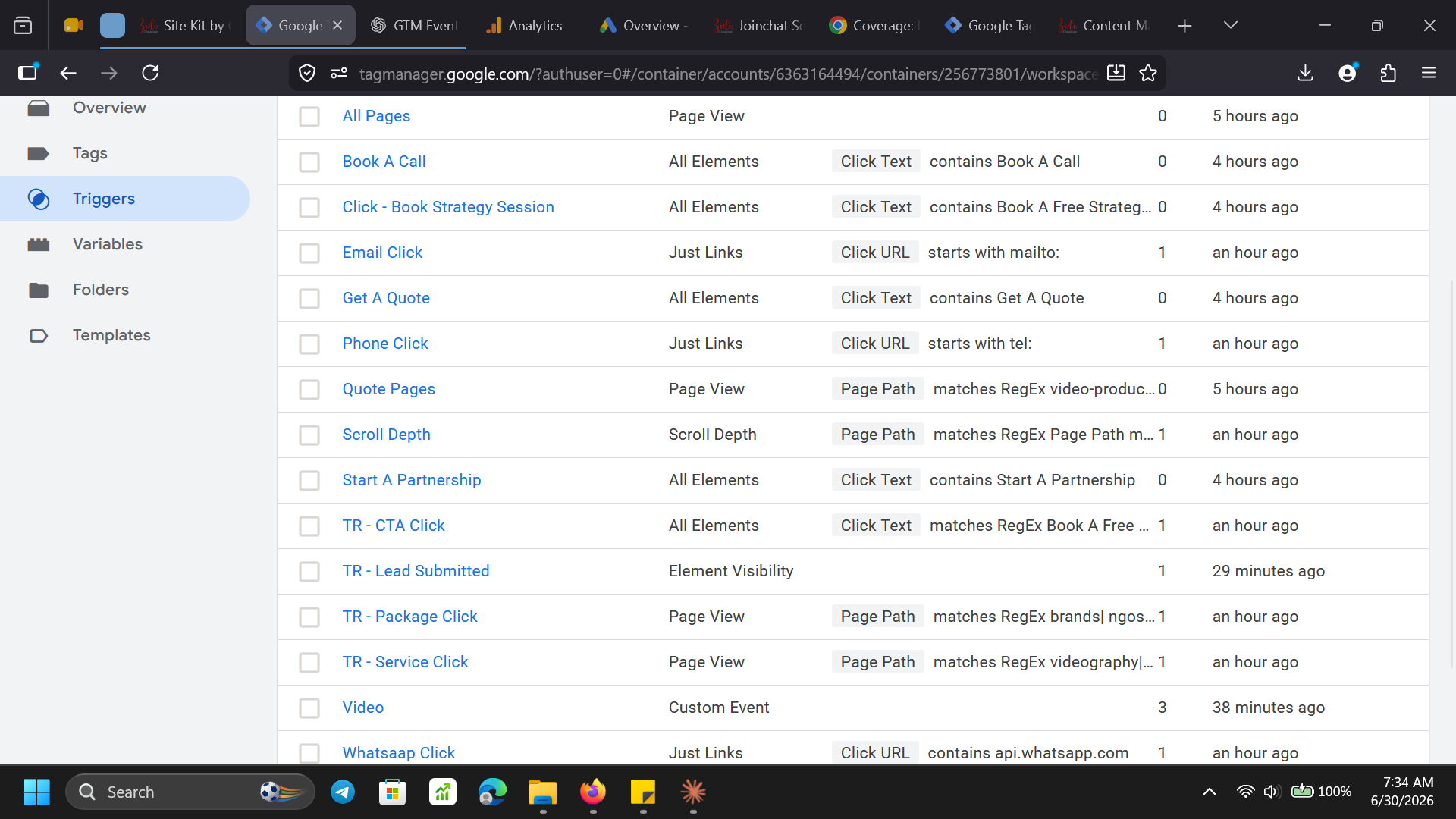 GA4 DebugView — validated events