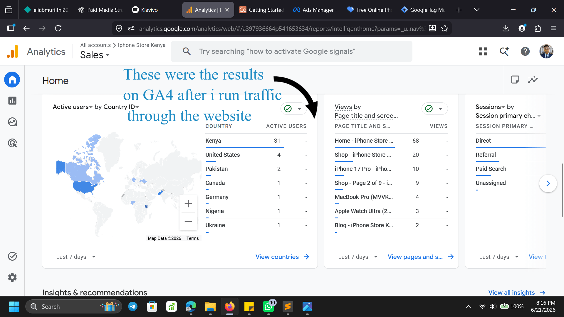 GTM container — tags overview